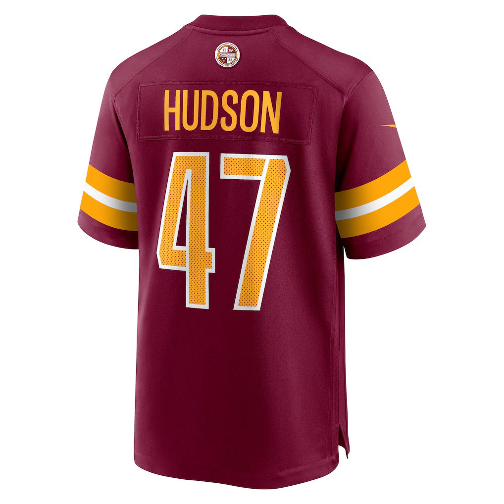 W.Commanders #47 Khaleke Hudson Burgundy KLUNKIM Game Jersey