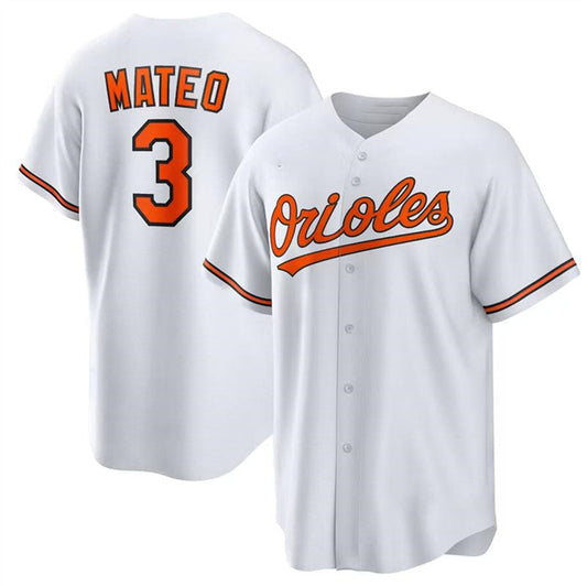 Baltimore Orioles #3 Jorge Mateo White Authentic Player Jersey Baseball Jerseys