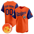 Custom Los Angeles Dodgers x Dragon Ball Royal Orange KLUNKIM Vapor Premier Limited Jersey - Stitched