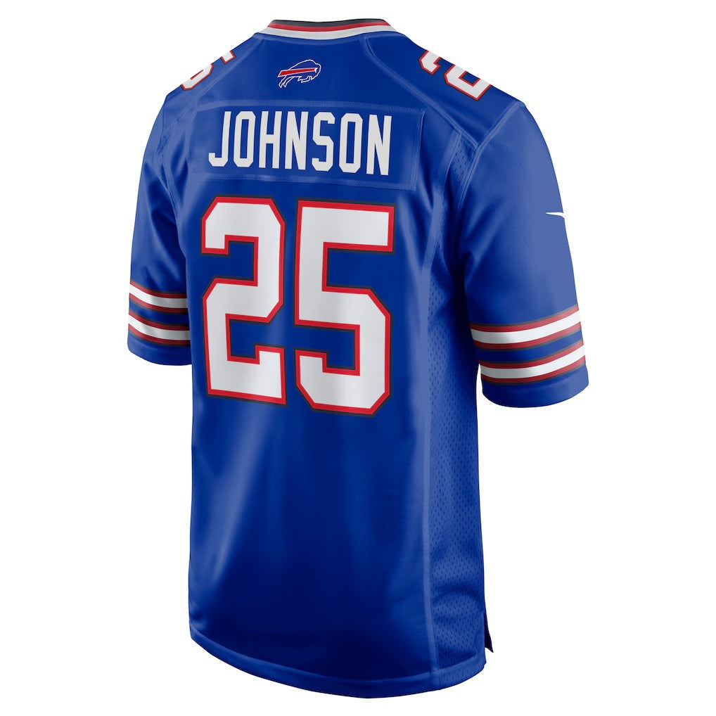 B.Bills #25 Ty Johnson Royal KLUNKIM Team Game Jersey