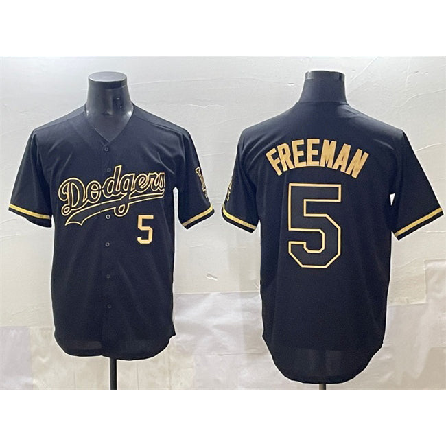 Los Angeles Dodgers #5 Freddie Freeman Black Gold KLUNKIM Limited Stitched Jersey