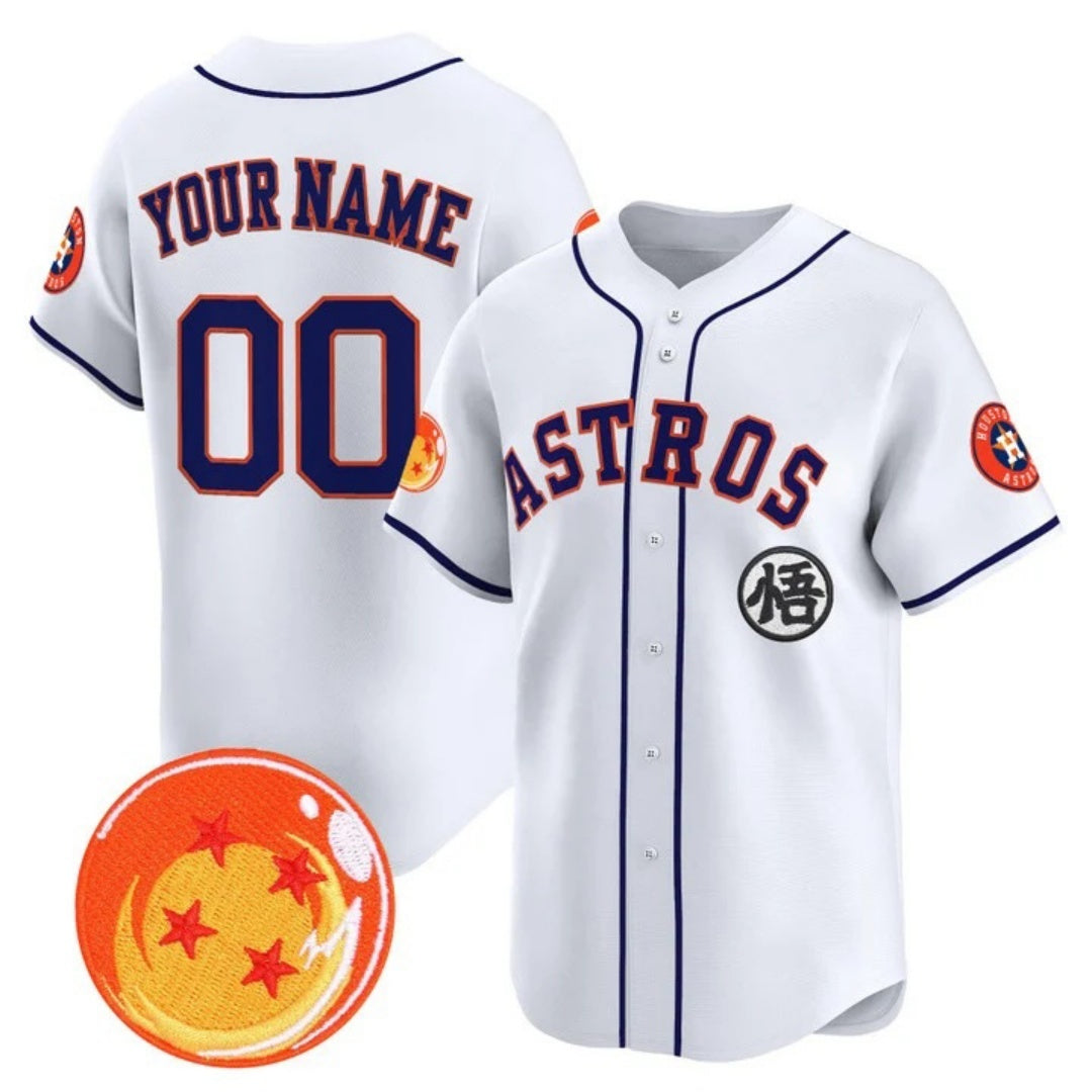 Custom Houston Astros x Dragon Ball White KLUNKIM Vapor Premier Limited Jersey - All Stitched