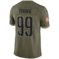 W.Commanders #99 Chase Young Olive KLUNKIM Salute To Service Limited Jersey