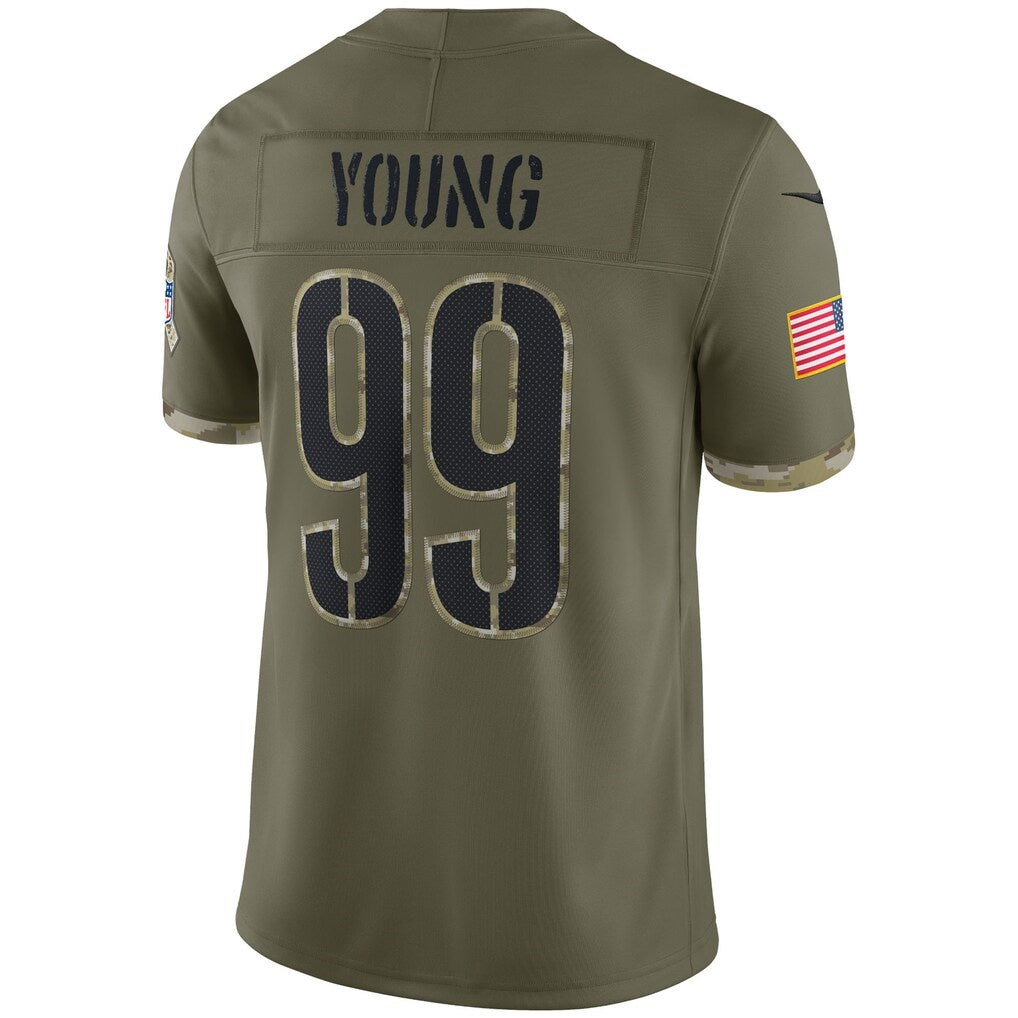 W.Commanders #99 Chase Young Olive KLUNKIM Salute To Service Limited Jersey