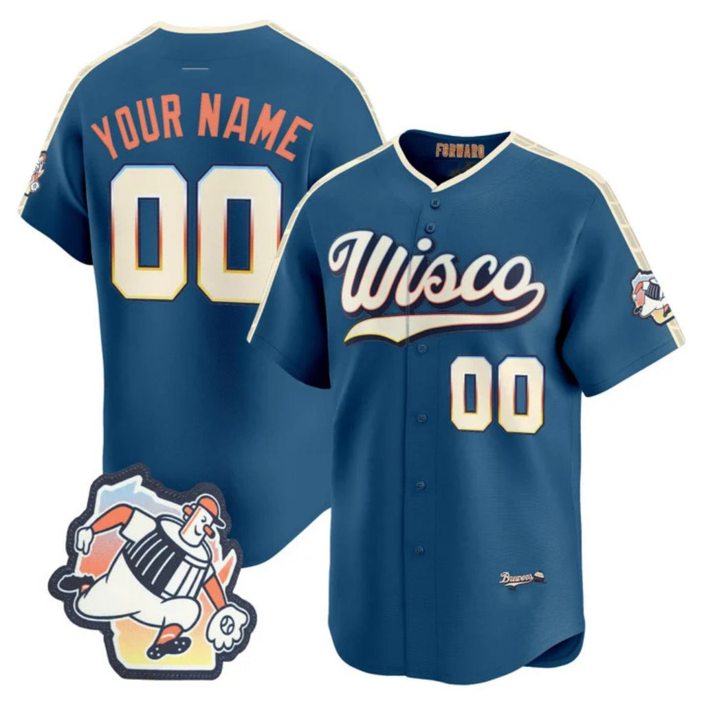 Custom Milwaukee Brewers Mineral Blue KLUNKIM 2026 City Connect Stadium Stitched Stitched Jersey