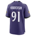 B.Ravens #91 Trey Hendrickson Purple KLUNKIM Team Game Jersey