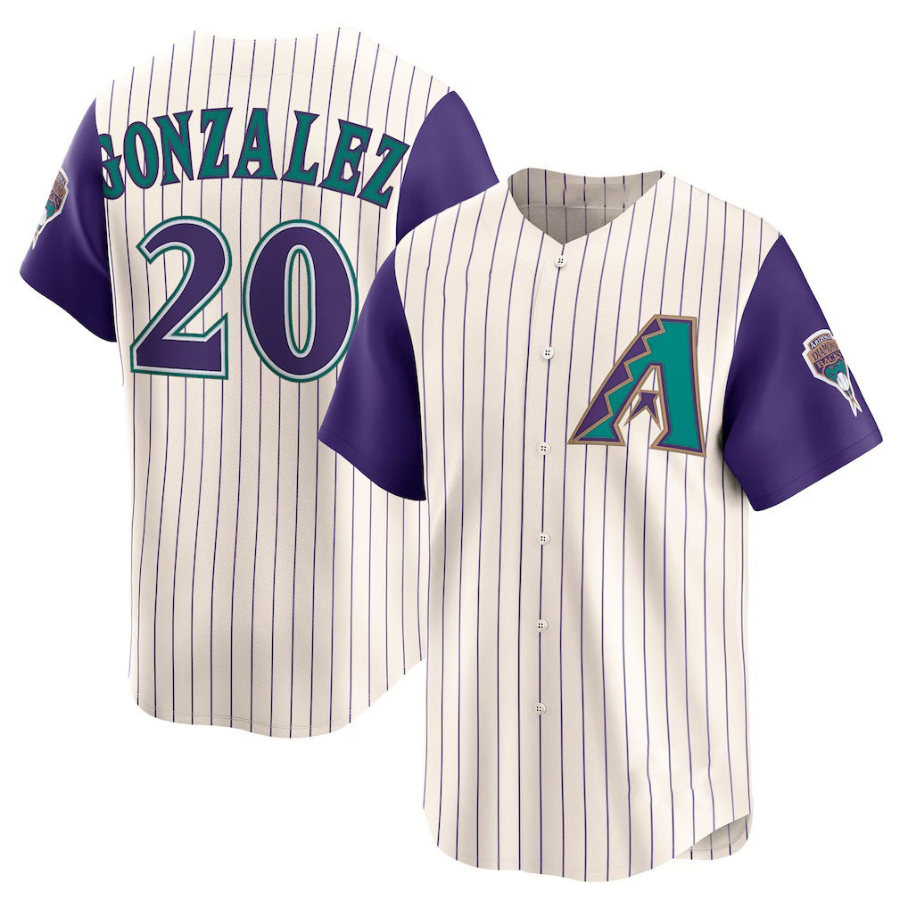 Arizona Diamondbacks #20 Luis Gonzalez Cream KLUNKIM Throwback Cooperstown Collection Limited Jersey