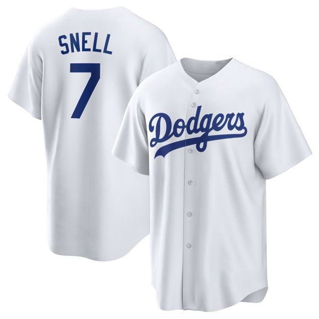 Los Angeles Dodgers #7 Blake Snell White KLUNKIM 2024 Cool Base Stitched Jersey