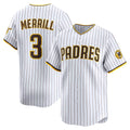 San Diego Padres #3 Jackson Merrill White KLUNKIM Home Limited Player Jersey