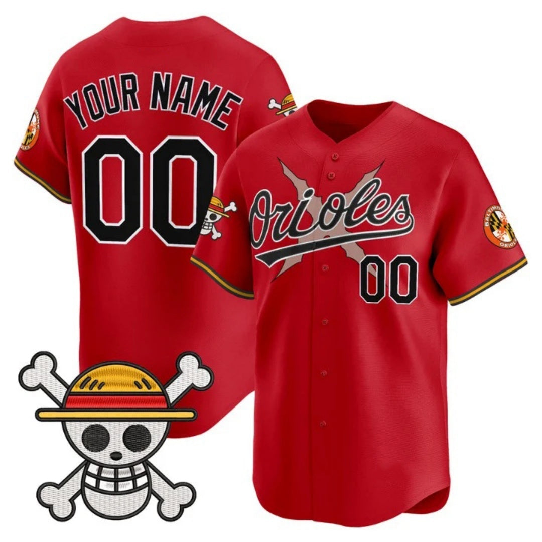 Custom Baltimore Orioles x One Piece Red KLUNKIM Vapor Premier Limited Jersey - Stitched