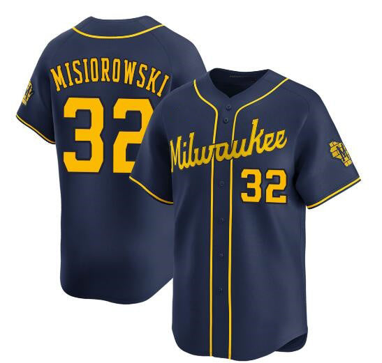 Milwaukee Brewers #32 Jacob Misiorowski Navy KLUNKIM Alternate Limited Stitched Jersey