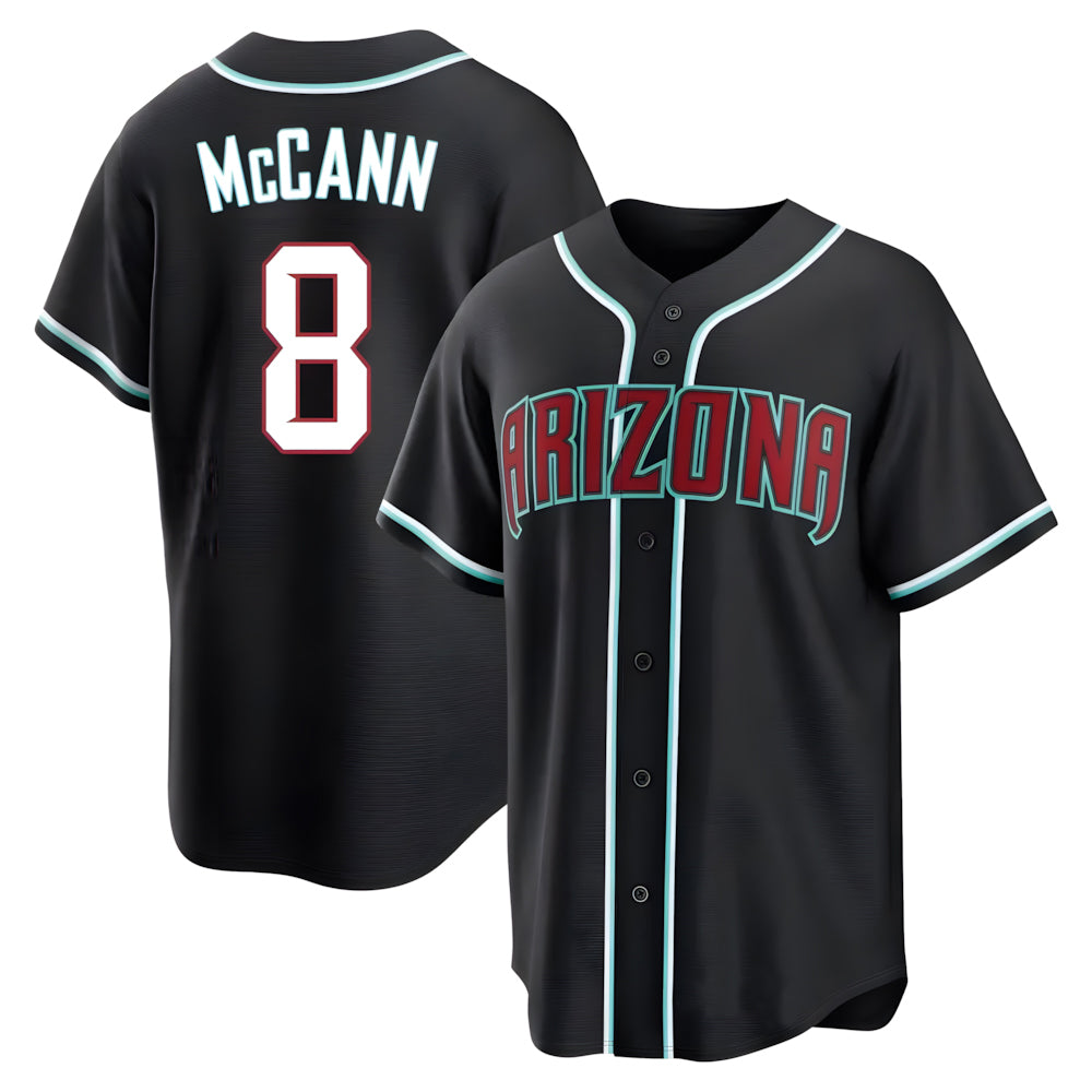 Arizona Diamondbacks #8 James McCann Player Black KLUNKIM Home Game Stitched Jerseys