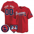Custom Atlanta Braves 2024 Spring Training Patch Vapor Premier Limited Jersey - Red KLUNKIM