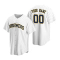 Custom Milwaukee Brewers White KLUNKIM Stitched Cool Base Jersey