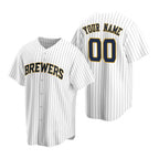 Custom Milwaukee Brewers White KLUNKIM Stitched Cool Base Jersey