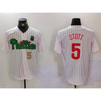 Philadelphia Phillies #5 Bryson Stott White Green KLUNKIM Cool Base Stitched Jerseys