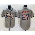 Houston Astros #27 Jose Altuve Gray KLUNKIM With Patch Cool Base Stitched Jersey