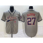 Houston Astros #27 Jose Altuve Gray KLUNKIM With Patch Cool Base Stitched Jersey