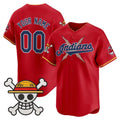 Custom Cleveland Indians x One Piece Red KLUNKIM Vapor Premier Limited Jersey - Stitched