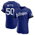 Los Angeles Dodgers #50 Mookie Betts Player Royal KLUNKIM City Connect Elite Home Stitched Jerseys