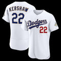 Los Angeles Dodgers #22 Clayton Kershaw White KLUNKIM 2026 Gold Collection Authentic Jersey