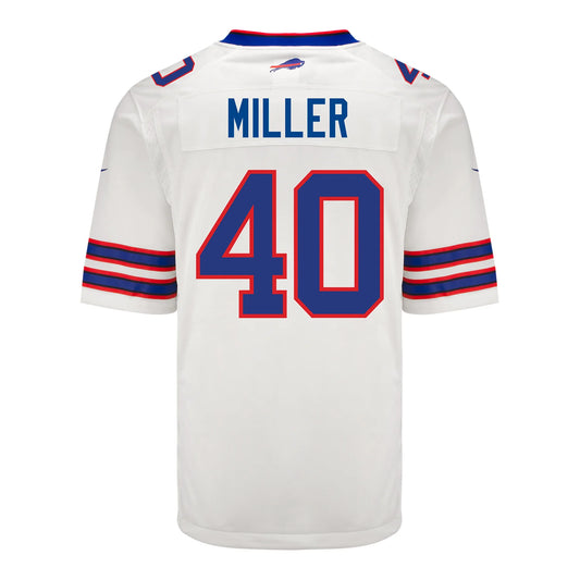 B.Bills #40 Von Miller White Game Player Jersey Football Stitched American Jerseys