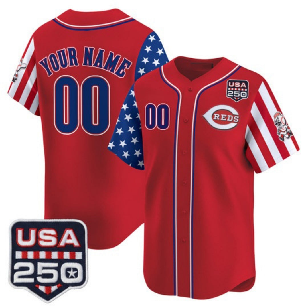 Custom Cincinnati Reds America 250 Edition Vapor Premier Limited Red KLUNKIM Stitched Jerseys