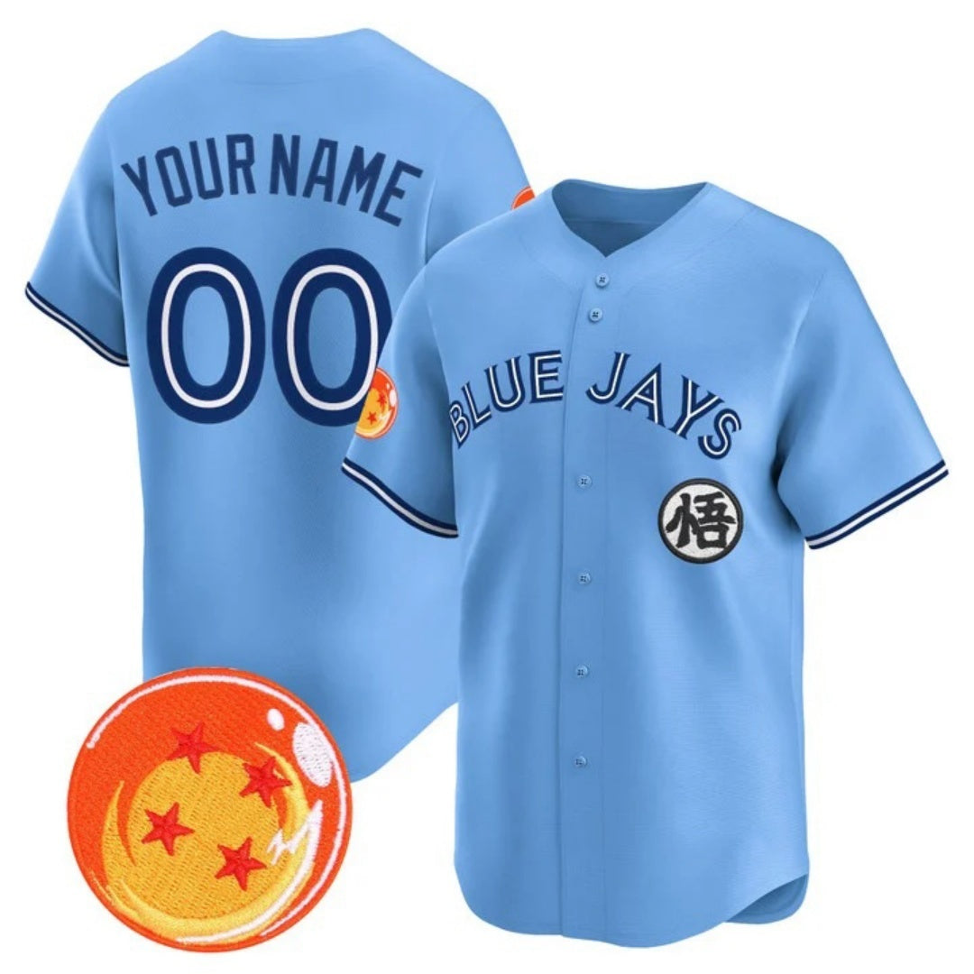 Custom Toronto Blue Jays x Dragon Ball Blue KLUNKIM Vapor Premier Limited Jersey - All Stitched