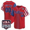 Custom Philadelphia Phillies America 250 Edition Vapor Premier Limited Red KLUNKIM Stitched Jerseys