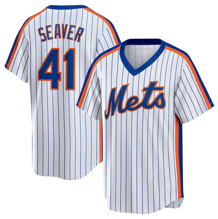 New York Mets #41 Tom Seaver White Home Cooperstown Collection Player Jersey Baseball Jerseys
