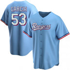Texas Rangers #53 Adolis Garcia Light Blue KLUNKIM Cool Base Stitched Jersey