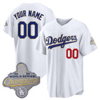 Custom Los Angeles Dodgers ACTIVE PLAYER White KLUNKIM 2026 Gold Collection Stadium Stitched Jersey
