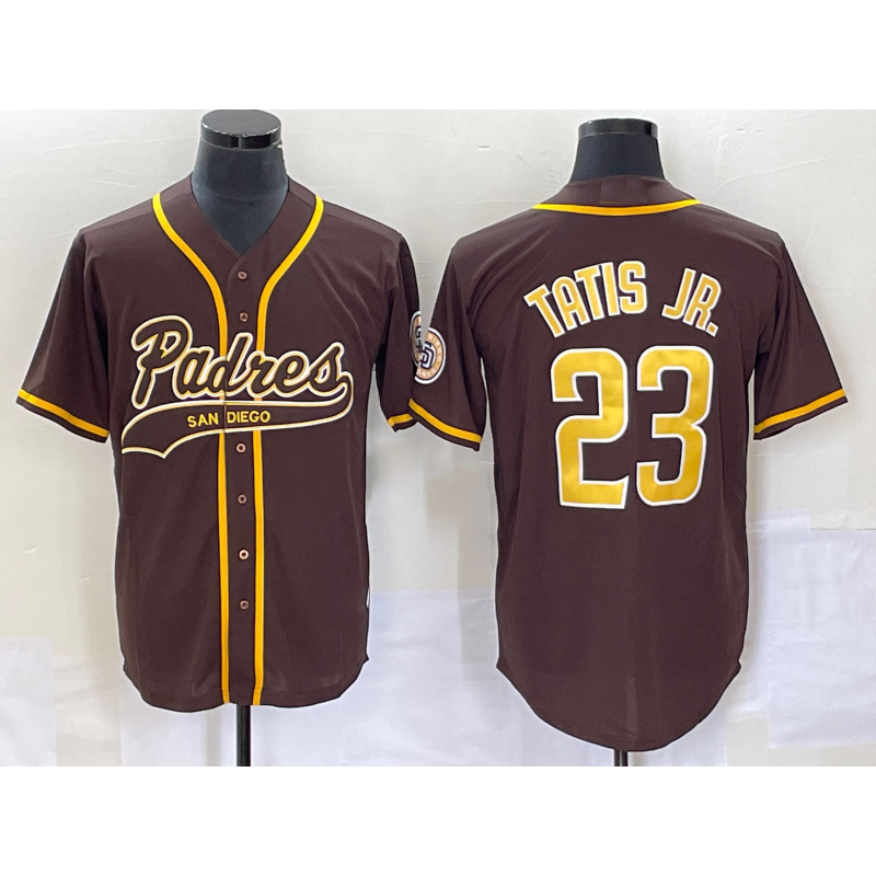 San Diego Padres #23 Fernando Tatis Jr Brown KLUNKIM NEW 2023 Cool Base Stitched Jersey