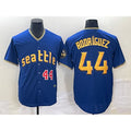 Seattle Mariners #44 Julio Rodriguez Number Blue KLUNKIM 2023 City Connect Cool Base Stitched Jersey 1