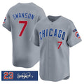 Chicago Cubs #7 Dansby Swanson Gray KLUNKIM 'Ryne Sandberg Tribute' Vapor Limited V3 Stitched Jersey