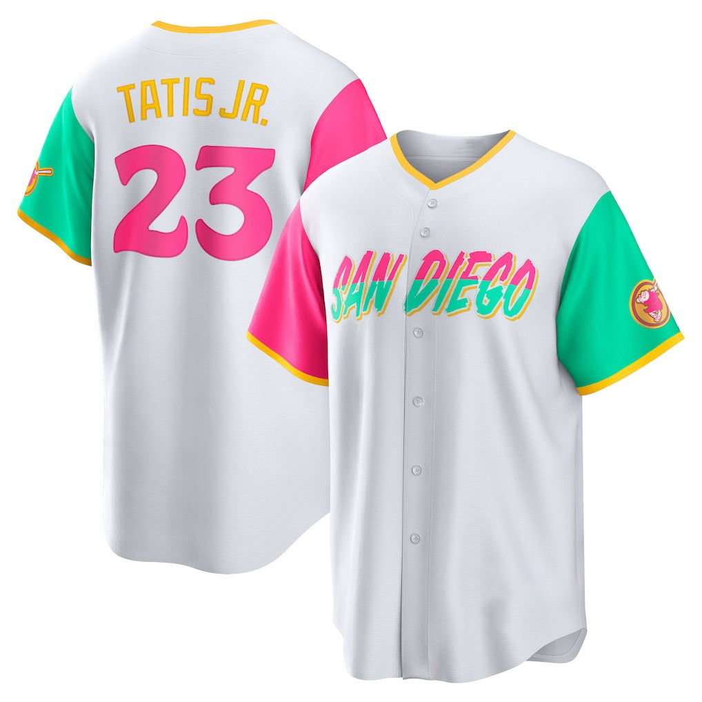 San Diego Padres #23 Fernando Tatis Jr. White KLUNKIM City Connect Replica Player Jersey
