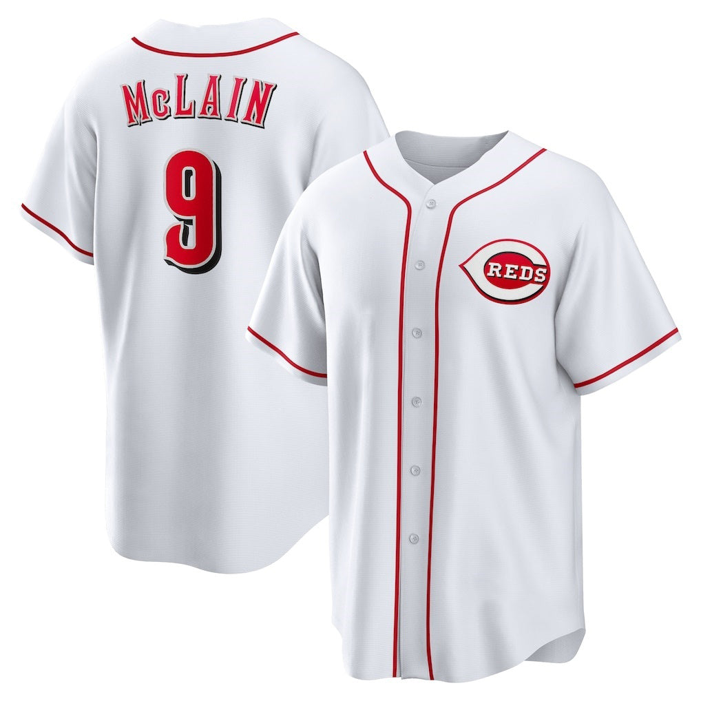 Cincinnati Reds #9 Matt McLain White KLUNKIM Home Replica Jersey