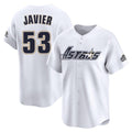 Houston Astros #53 Cristian Javier Player White KLUNKIM Throwback Cooperstown Collection Limited Stitched Jerseys