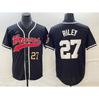 Atlanta Braves #27 Austin Riley Number Black KLUNKIM Cool Base Stitched Jersey