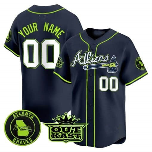 Custom Atlanta Braves Atliens Vapor Premier Limited Jersey ¨C All Stitched-Navy KLUNKIM