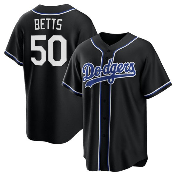 Los Angeles Dodgers #50 Mookie Betts Black KLUNKIM Lights Out Limited Stitched Jersey