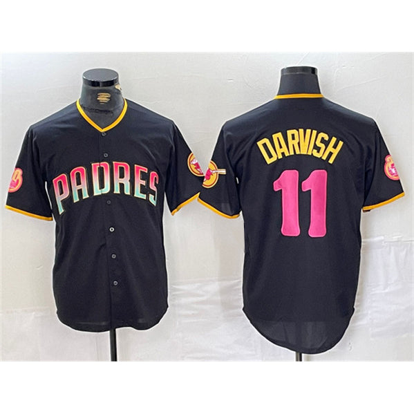 San Diego Padres #11 Yu Darvish Black KLUNKIM Cool Base Stitched Jersey