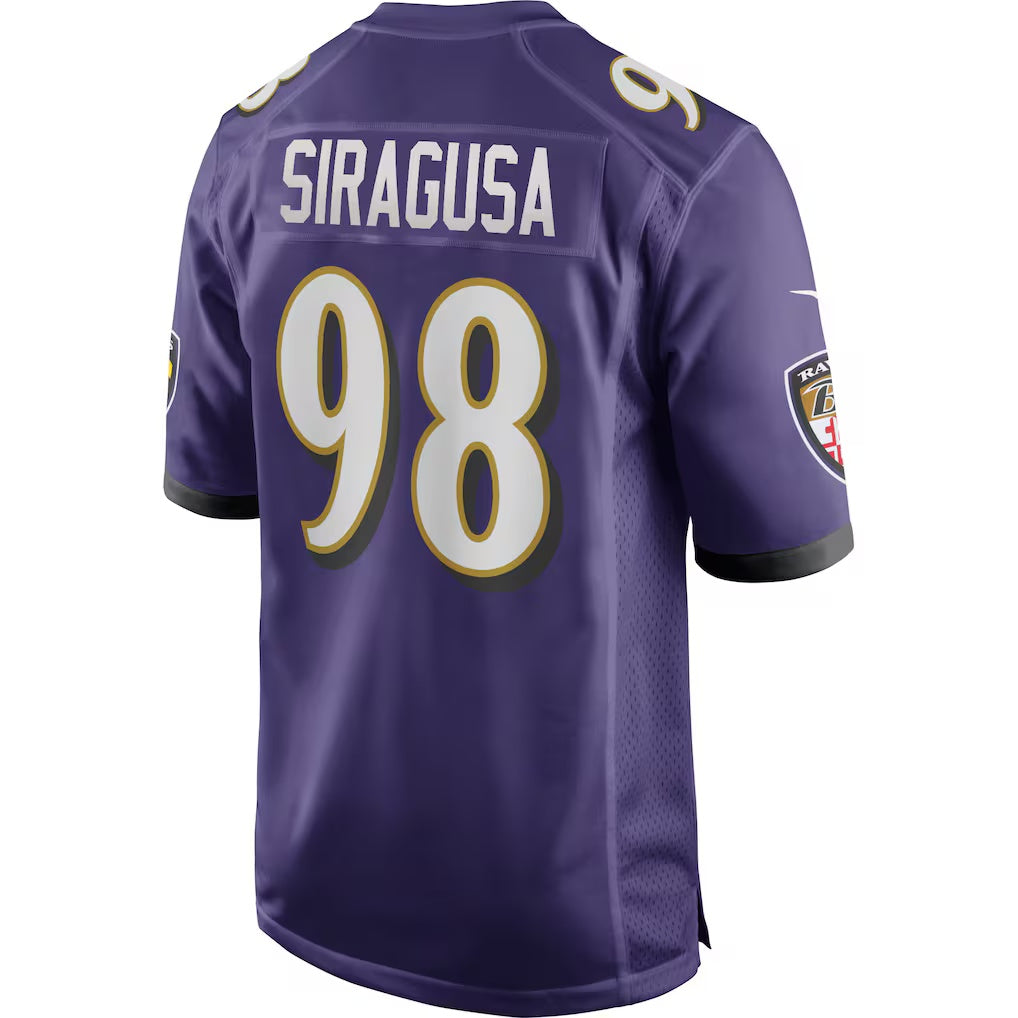 B.Ravens #98 Tony Siragusa Purple KLUNKIM Game Retired Player Jersey
