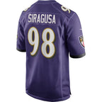 B.Ravens #98 Tony Siragusa Purple KLUNKIM Game Retired Player Jersey