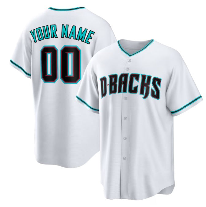 Custom Arizona Diamondbacks White KLUNKIM Cool Base Stitched Jersey
