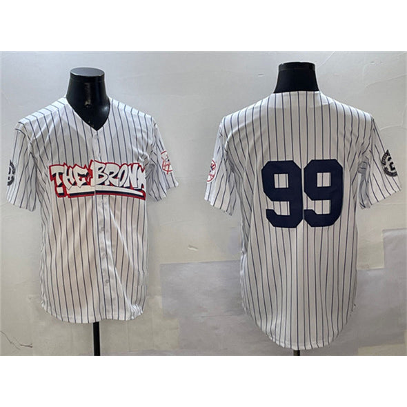 New York Yankees #99 Aaron Judge White KLUNKIM Bronx Graffiti Vapor Limited Stitched Jersey
