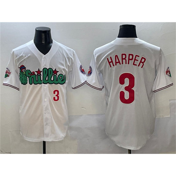 Philadelphia Phillies #3 Bryce Harper White KLUNKIM Phanatic Limited Stitched Jersey