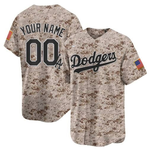 Custom Los Angeles Dodgers USMC Alternate Vapor Premier Limited Jersey ¨C Desert KLUNKIM