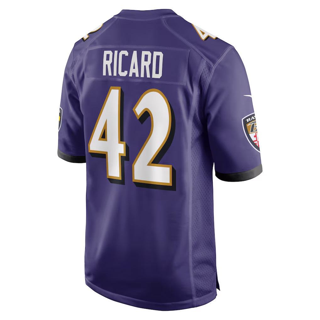 B.Ravens #42 Patrick Ricard Purple KLUNKIM Game Jersey