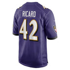 B.Ravens #42 Patrick Ricard Purple KLUNKIM Game Jersey